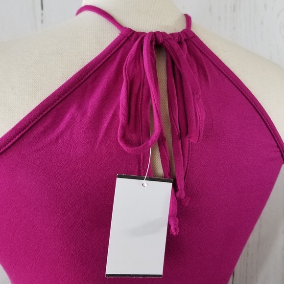 HIATUS Flounce Front Magenta Tank Top     - Picture 5 of 7